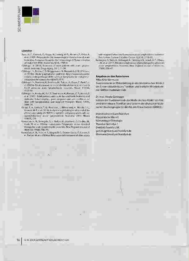 Vorschauseite 5: Die akute lymphatische Leukämie (ALL) des Erwachsenen
