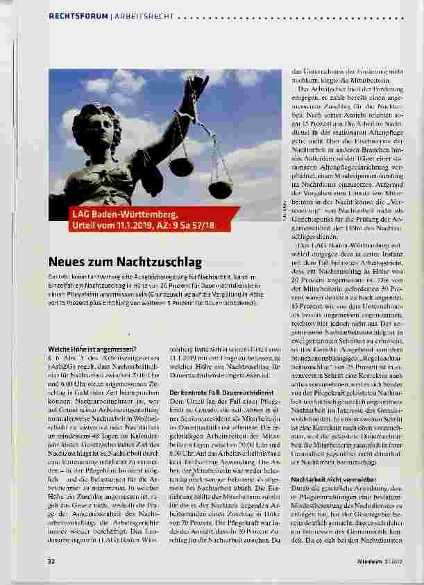 Vorschauseite 1: Neues zum Nachtzuschlag