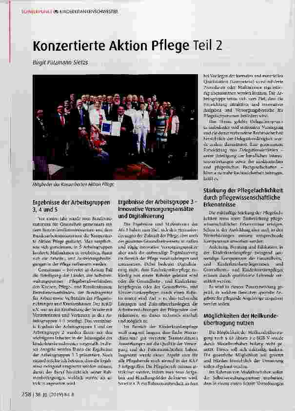 Vorschauseite 1: Konzertierte Aktion Pflege Teil 2