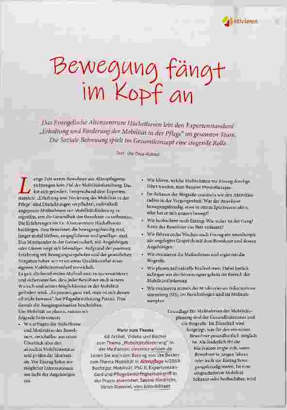 Vorschauseite 1: Bewegung fängt im Kopf an
