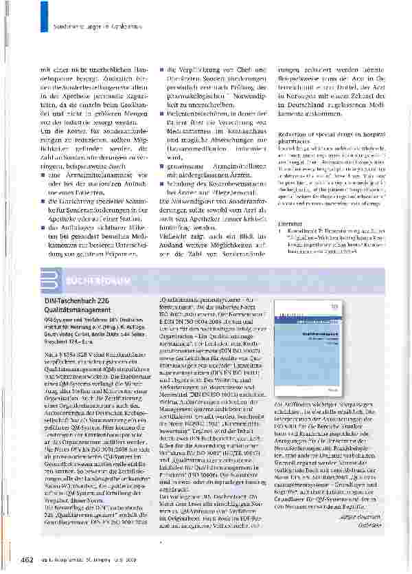 Vorschauseite 4: Sonderbestellungen im Krankenhaus
