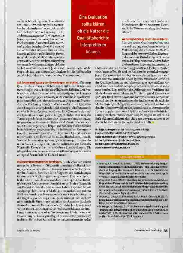 Vorschauseite 5: Neuer Maßstab für die Pflegequalität