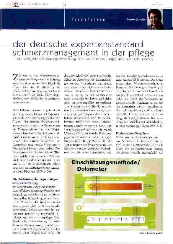 Vorschauseite 1: der deutsche expertenstandard schmerzmanagement in der pflegeein Wegweiser zur Optimierung des Schmerzmanagements in der praxis
