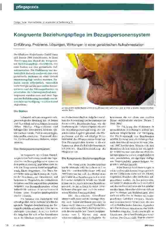 Vorschauseite 1: Kongruente Beziehungspflege im Bezugspersonensystem
