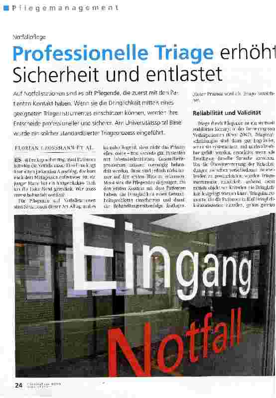 Vorschauseite 1: Professionelle Triage erhöht Sicherheit und entlastet