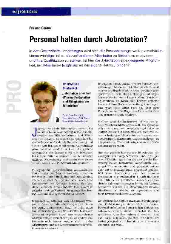 Vorschauseite 1: Personal halten durch Jobrotation?