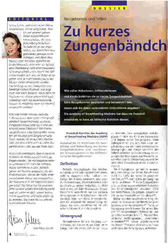 Vorschauseite 1: Zu kurzes Zungenbändchen