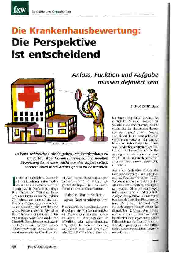 Vorschauseite 1: Die Krankenhausbewertung: Die Perspektive ist entscheidend