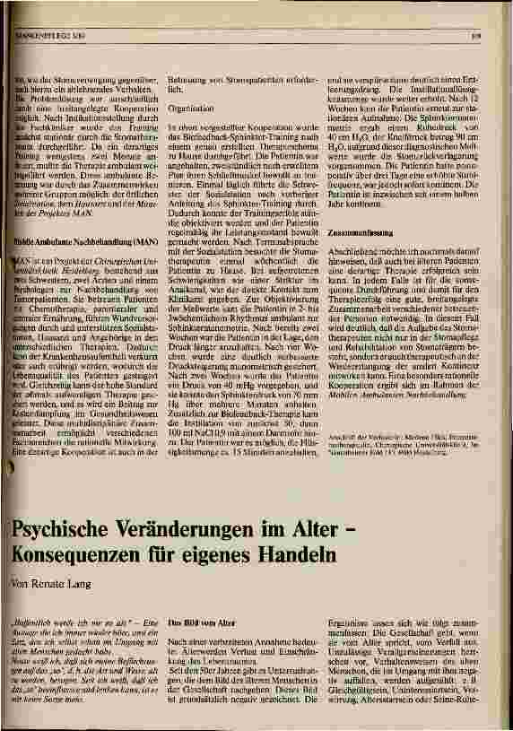 Vorschauseite 1: Psychische Veränderungen im Alter- Konsequenzen für eigenes Handeln