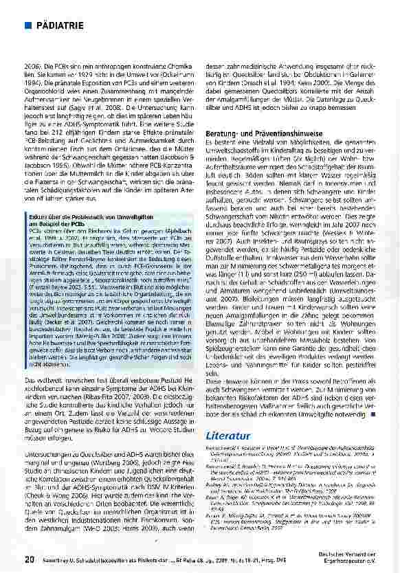 Vorschauseite 3: Schadstoffexposition als Risikofaktor der Aufmerksamkeitsdefizit-/Hyperaktivitätsstörung (ADHS) und Präventionsvorschläge für die Praxis
