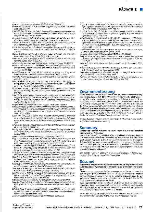 Vorschauseite 4: Schadstoffexposition als Risikofaktor der Aufmerksamkeitsdefizit-/Hyperaktivitätsstörung (ADHS) und Präventionsvorschläge für die Praxis