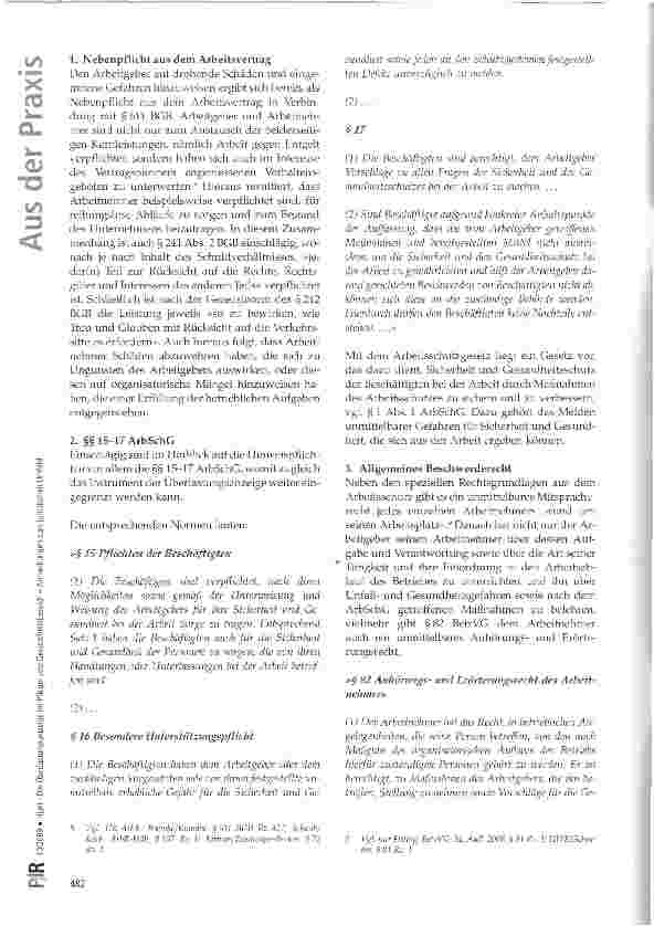 Vorschauseite 3: Die Überlastungsanzeige im Pflegeund Gesundheitsbereich - Anmerkungen zum juristischen Umfeld