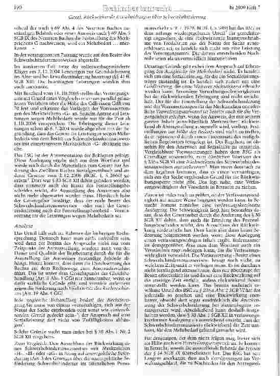 Vorschauseite 2: Rückwirkende Entscheidungen über Schwerbehinderung, Schwerbehindertenausweis sowie Merkzeichen und ihre Folgen