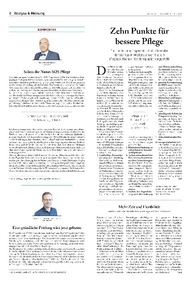 Vorschauseite 1: Zehn Punkte für bessere Pflege