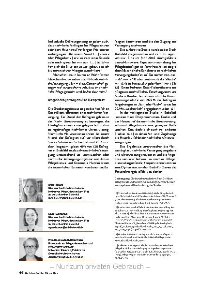 Vorschauseite 3: Wie viel Pflege braucht es nachts?