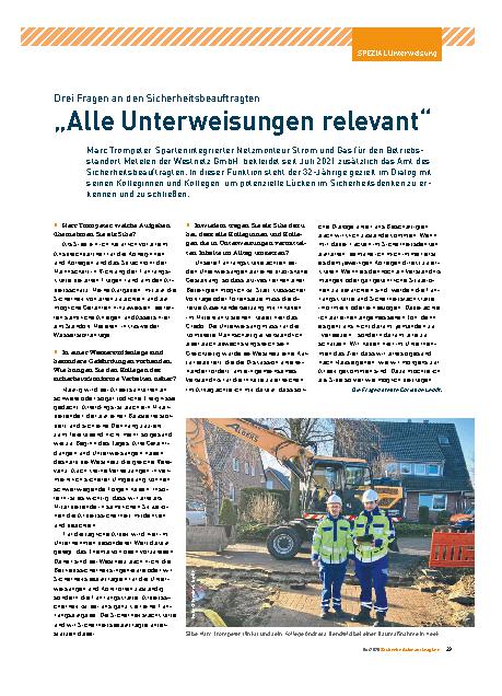 Vorschauseite 1: Drei Fragen an den Sicherheitsbeauftragten „Alle Unterweisungen relevant“