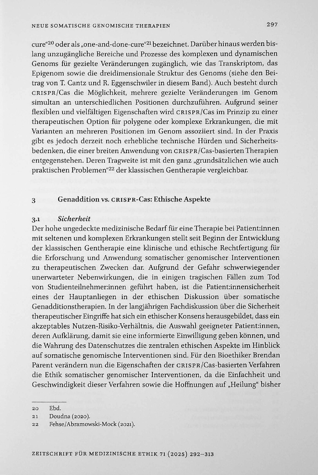 Vorschauseite 6: Neue somatische genomische Therapien – neue ethische Herausforderungen?