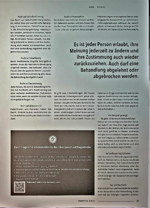 Vorschauseite 2: «Ich bestimme mit! » - informiert durch die Babyzeit