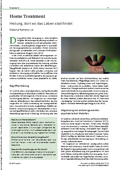 Vorschauseite 1: Home Treatment Heilung, dort wo das Leben stattfindet