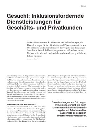 Vorschauseite 1: Gesucht: Inklusionsfördernde Dienstleistungen für Geschäfts und Privatkunden