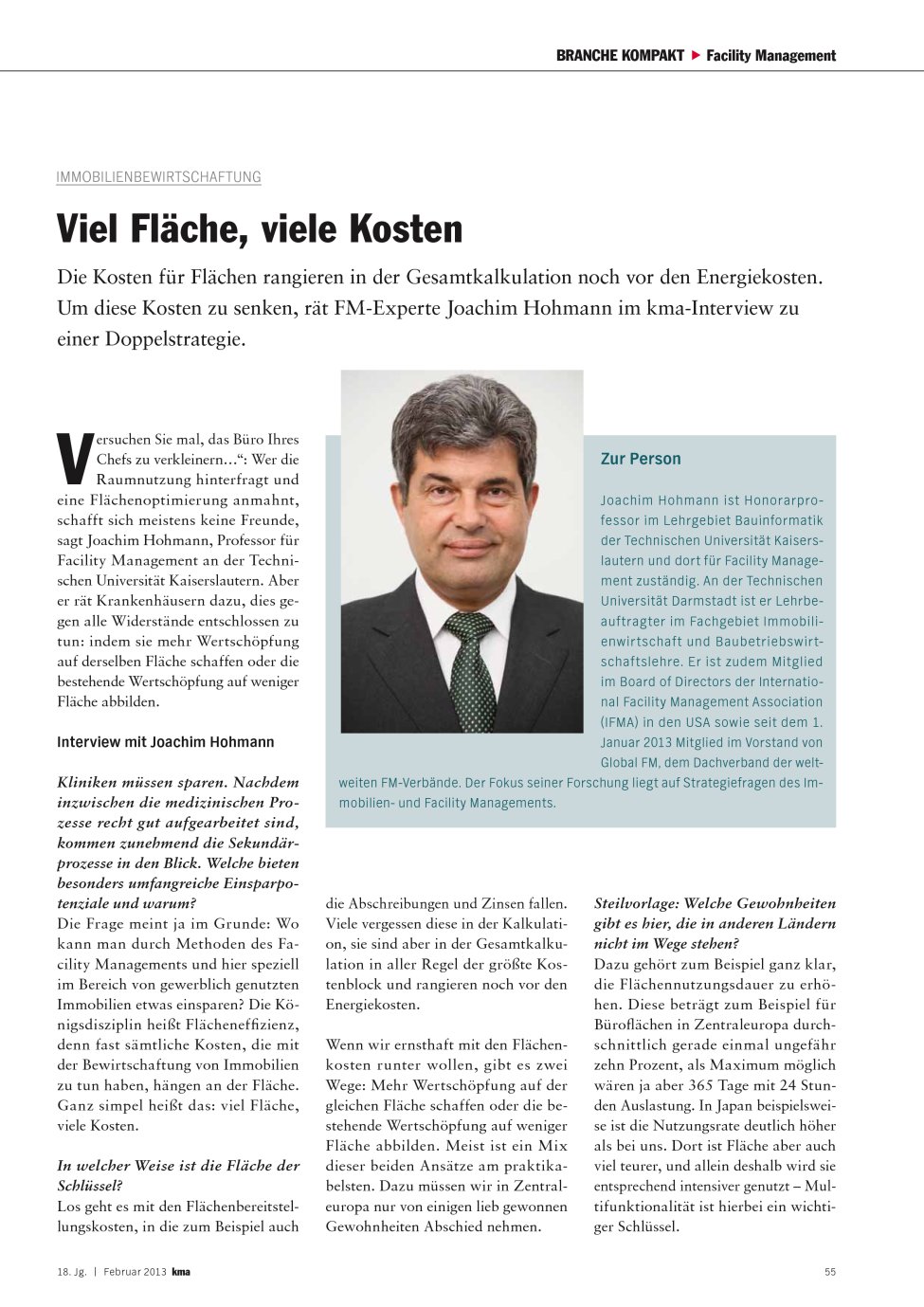 Vorschauseite 1: Viel Fläche, viele Kosten