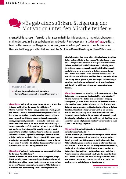 Vorschauseite 1: "Es gab eine spürbare Steigerung der Motivation unter den Mitarbeitenden. "
