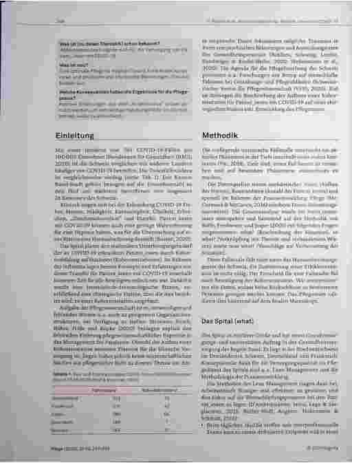 Vorschauseite 2: Zwischen Traum und Trauma - Aufbau und Betrieb einer Kohortenstation für Patient*innen mit COVID-19 in einem Akutspital