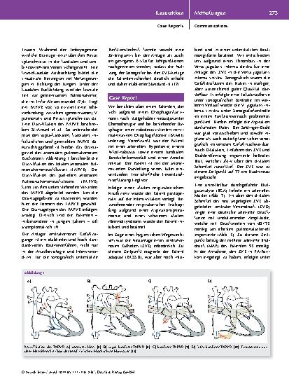 Vorschauseite 2: Quo vadis? – Zentralvenöse Katheterfehllage in der Vena pulmonalis sinistra durch nicht diagnostizierten partiellen anomalen Pulmonalvenenrückfluss