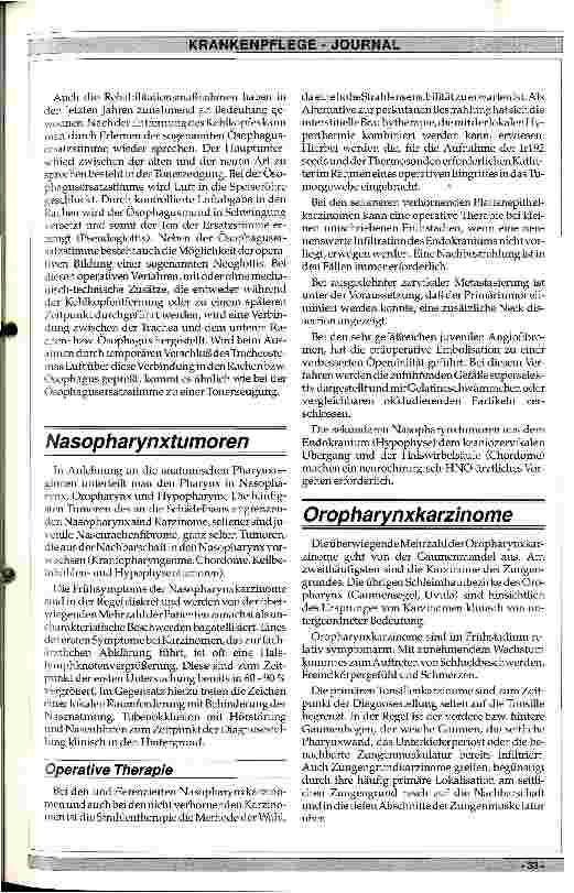 Vorschauseite 2: Neuere Tendenzen in der operativen Therapie von Halstumoren
