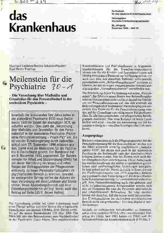 Vorschauseite 1: Meilenstein für die Psychiatrie