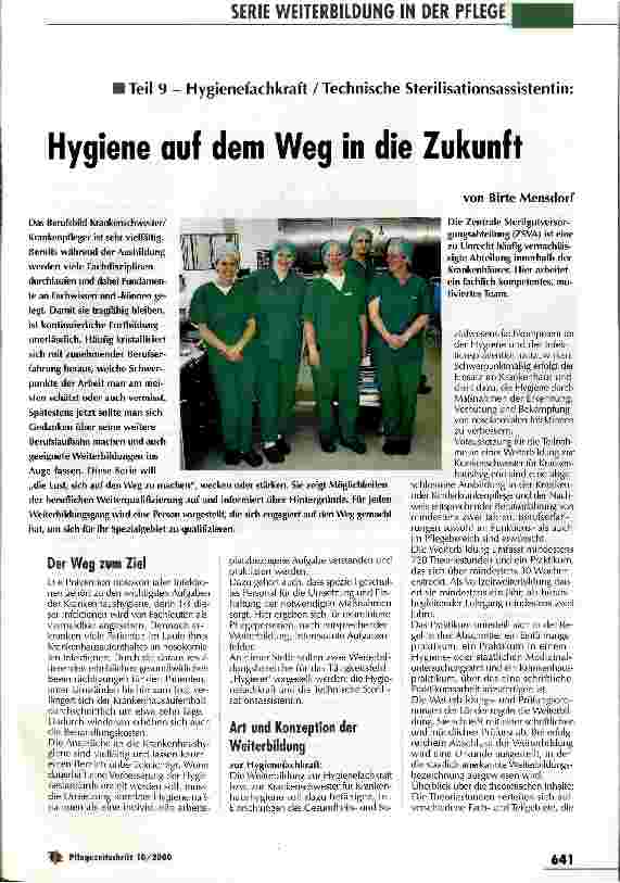 Vorschauseite 1: Hygiene auf dem Weg in die Zukunft