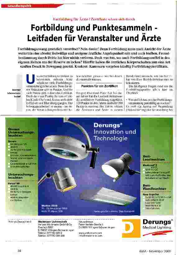 Vorschauseite 1: Fortbildung und Punktesammeln - Leifaden für Veranstalter und Ärzte Fortbildung für Ärzte / Zertifikate setzen sich durch