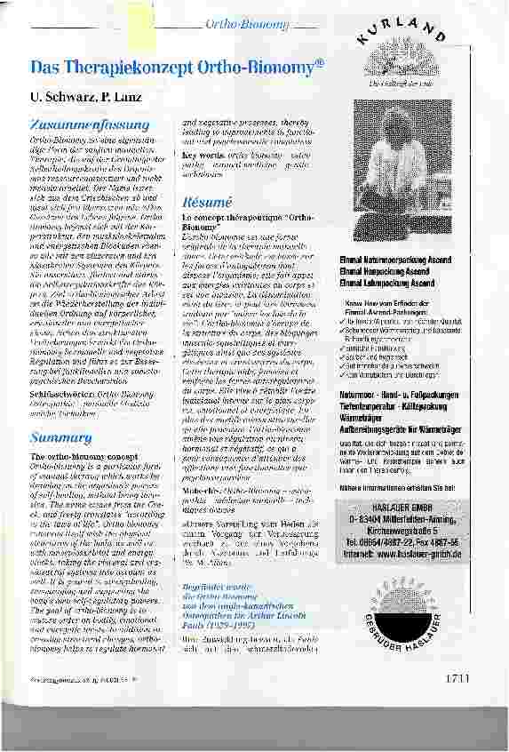Vorschauseite 1: Das Therapiekonzept Ortho-Bionomy