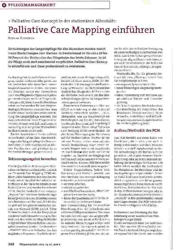 Vorschauseite 1: Palliative Care Mapping einführen