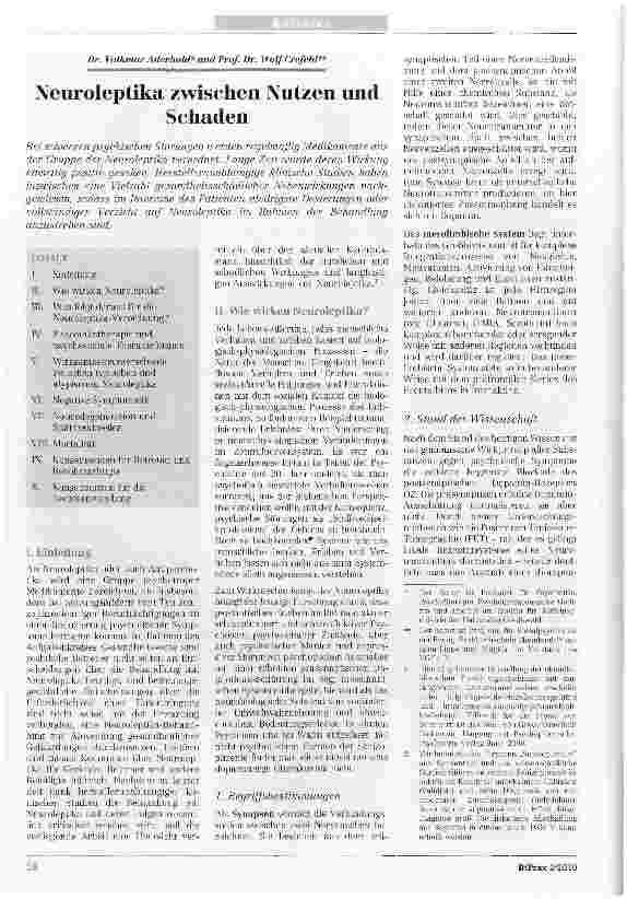 Vorschauseite 1: Neuroleptika zwischen Nutzen und Schaden