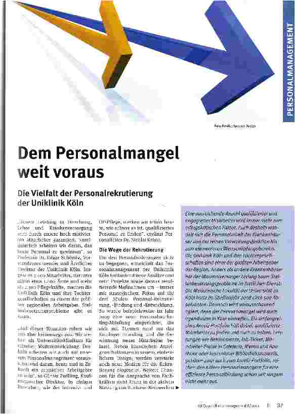 Vorschauseite 1: Dem Personalmangel weit voraus