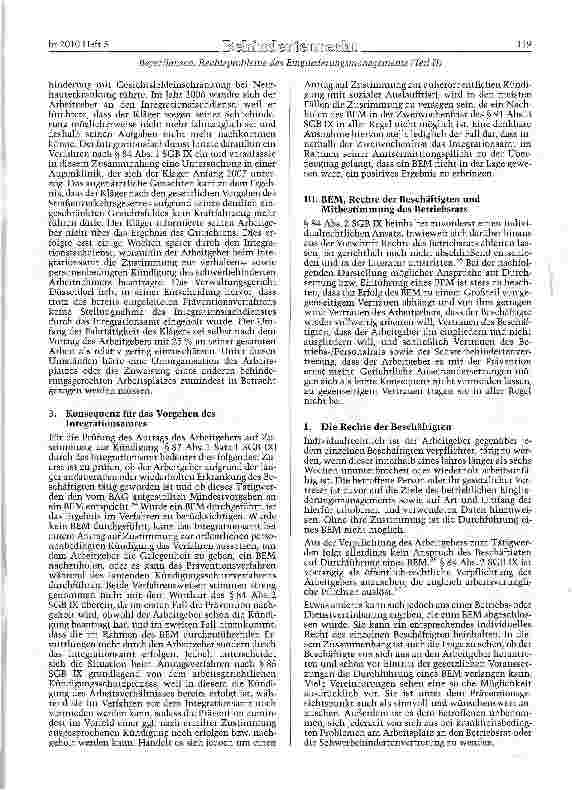 Vorschauseite 3: Rechtsprobleme des betrieblichen Einglie-derunesmanaeements (Teil II)