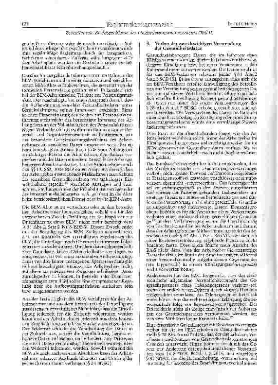 Vorschauseite 6: Rechtsprobleme des betrieblichen Einglie-derunesmanaeements (Teil II)