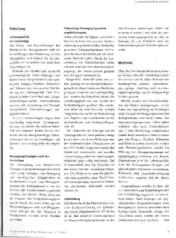 Vorschauseite 2: Physiotherapie in der Onkologie
