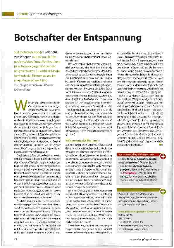 Vorschauseite 1: Botschafter der Entspannung