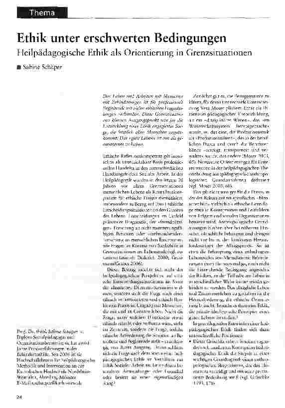 Vorschauseite 1: Ethik unter erschwerten Bedingungen