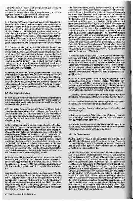 Vorschauseite 2: Zur Zukunft der Stationären Altenpflege - Einleitendes Referat beim Hessen-Forum am 29.6.1990 im Kurhaus Bad Nauheim