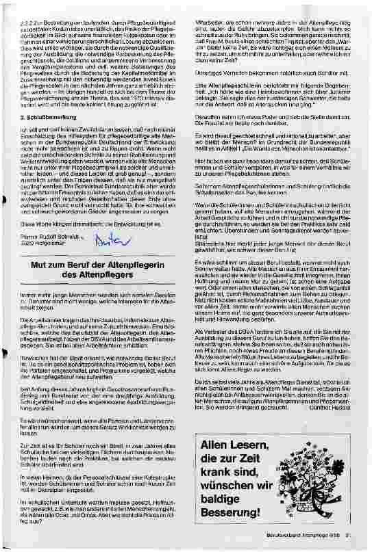 Vorschauseite 3: Zur Zukunft der Stationären Altenpflege - Einleitendes Referat beim Hessen-Forum am 29.6.1990 im Kurhaus Bad Nauheim