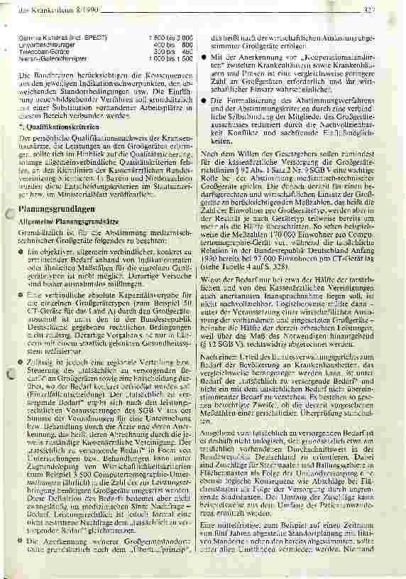 Vorschauseite 4: Abstimmung medizinisch-technischer Großgeräte in der BRD (II)