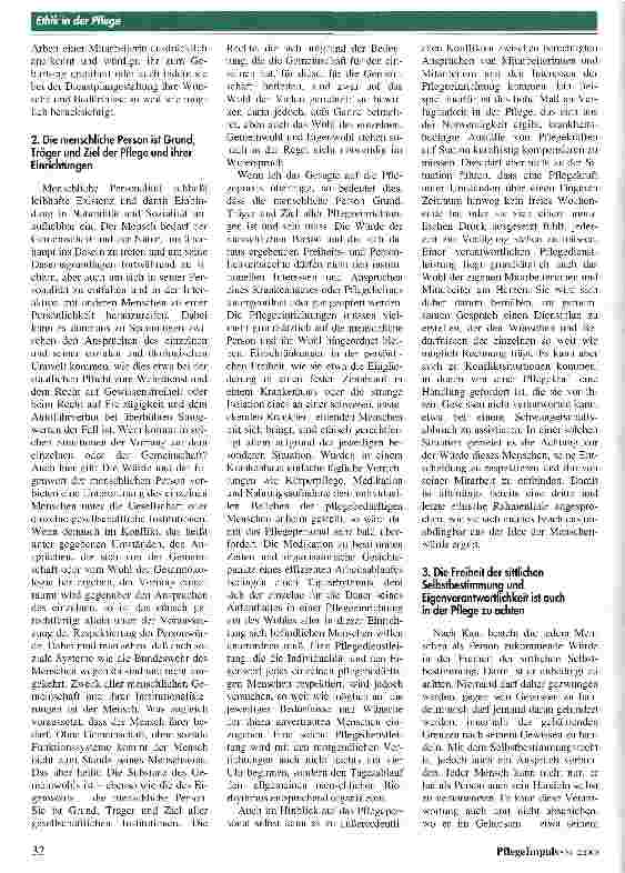 Vorschauseite 5: Die Würde des Menschen ist unantastbar - auch in der Pflege? Die Idee der Menschenwürde als Ziel und Richtmaß ethisch verantwortlichen Handelns in der Pflege