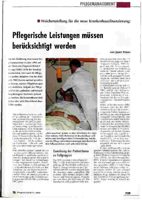 Vorschauseite 1: Pflegerische Leistungen müssen berücksichtigt werden