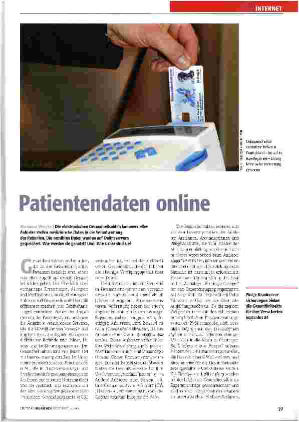 Vorschauseite 1: Patientendaten online