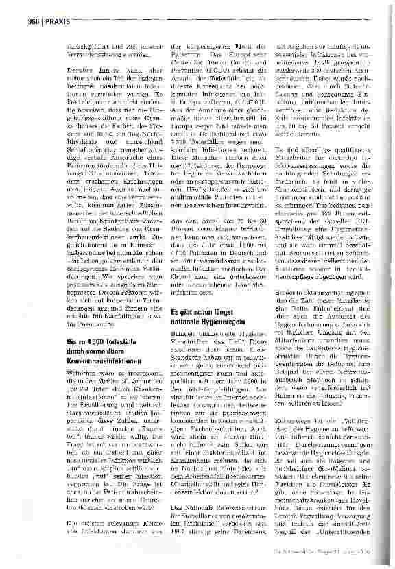 Vorschauseite 5: Hygiene erfordert ausreichend qualifizierte Klinikmitarbeiter
