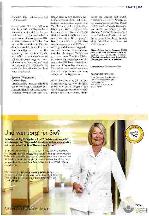Vorschauseite 6: Hygiene erfordert ausreichend qualifizierte Klinikmitarbeiter