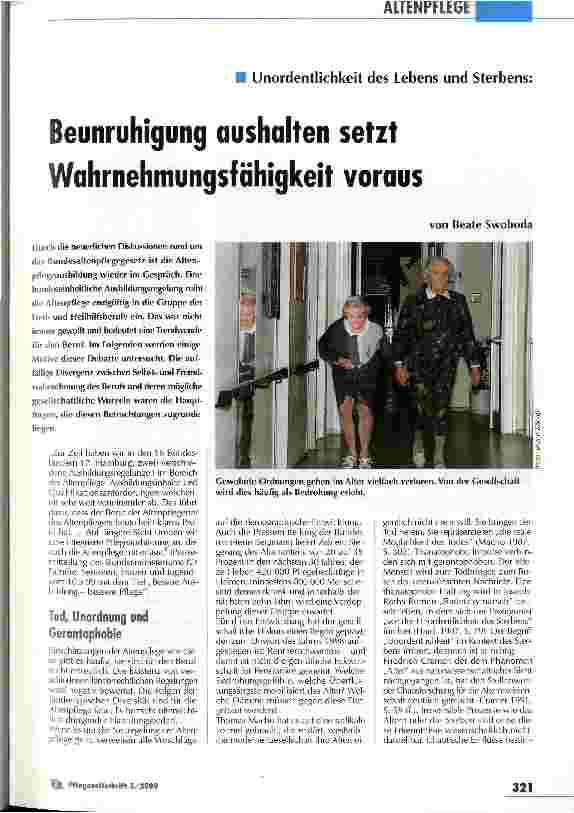 Vorschauseite 1: Beunruhigung aushalten setzt Wahrnehmungsfähigkeit voraus Unordentlichkeit des Lebens und Sterbens
